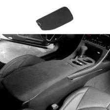 Black Suede Central Console Armrest Box Cover Trim For Toyota Avalon 2019-2022