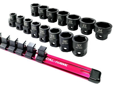 15 Pc 1/2'' Drive Nano OR low profile Impact socket set METRIC