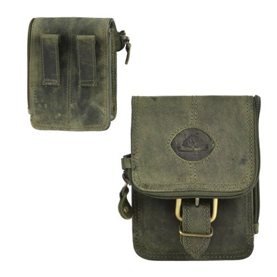 Greenburry Gürteltasche Leder Hüfttasche Vintage oliv