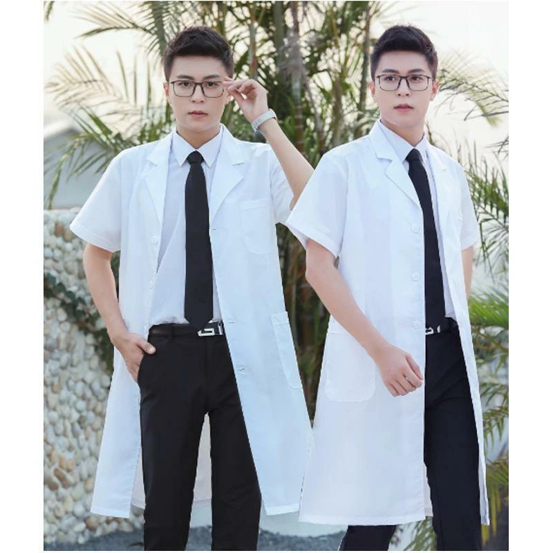 Doctor Work Clothes Men White Coat Medical Lab Uniform Scientist Jacket S/3XL - Image 2 of 2