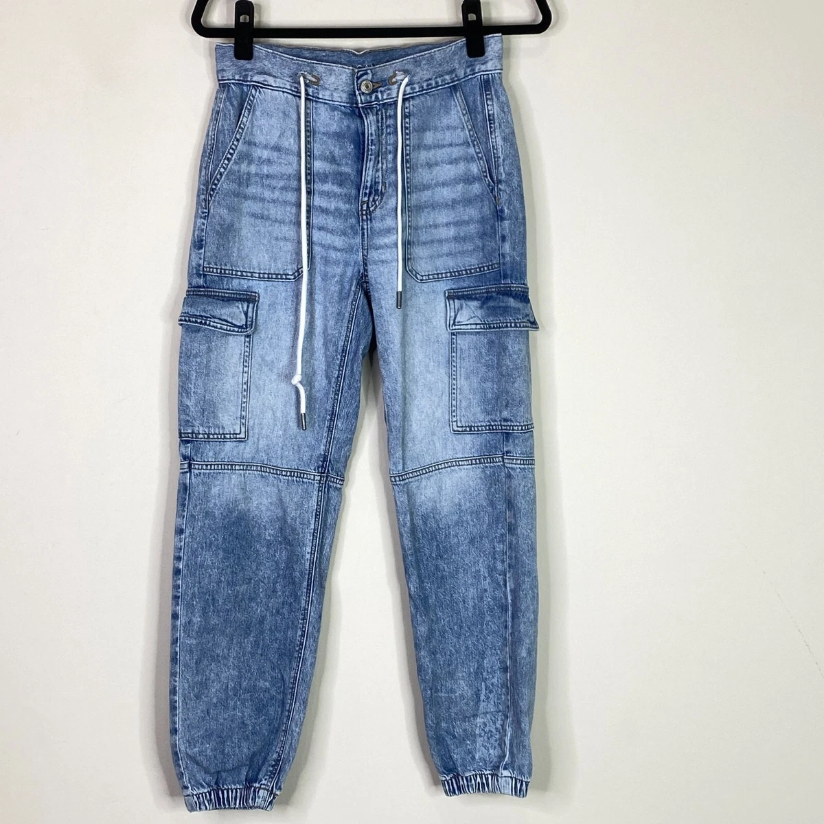 Ae high waisted denim jogger sales
