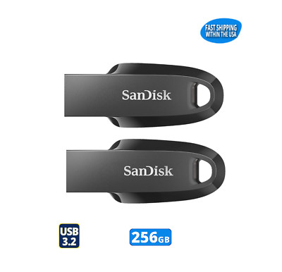 SanDisk Ultra Curve 256GB USB 3.2 Flash Drive Memory Stick Computers Laptops x2