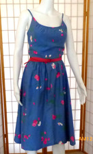 VINTAGE 1970s POLISHED COTTON SPAGHETTI STRAP BRA HAWAIIAN SUNDRESS by MALIA