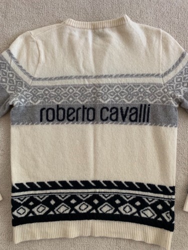 Roberto Cavalli Big Boys S Long Sleeve Soft Wool Knit Winter Sweater Top Shirt - Picture 4 of 12