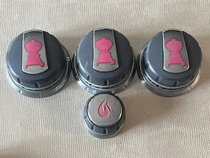 USED REPLACEMENT PARTS Set 3 Weber Summit Control Knobs & BONUS Sear Burner Knob