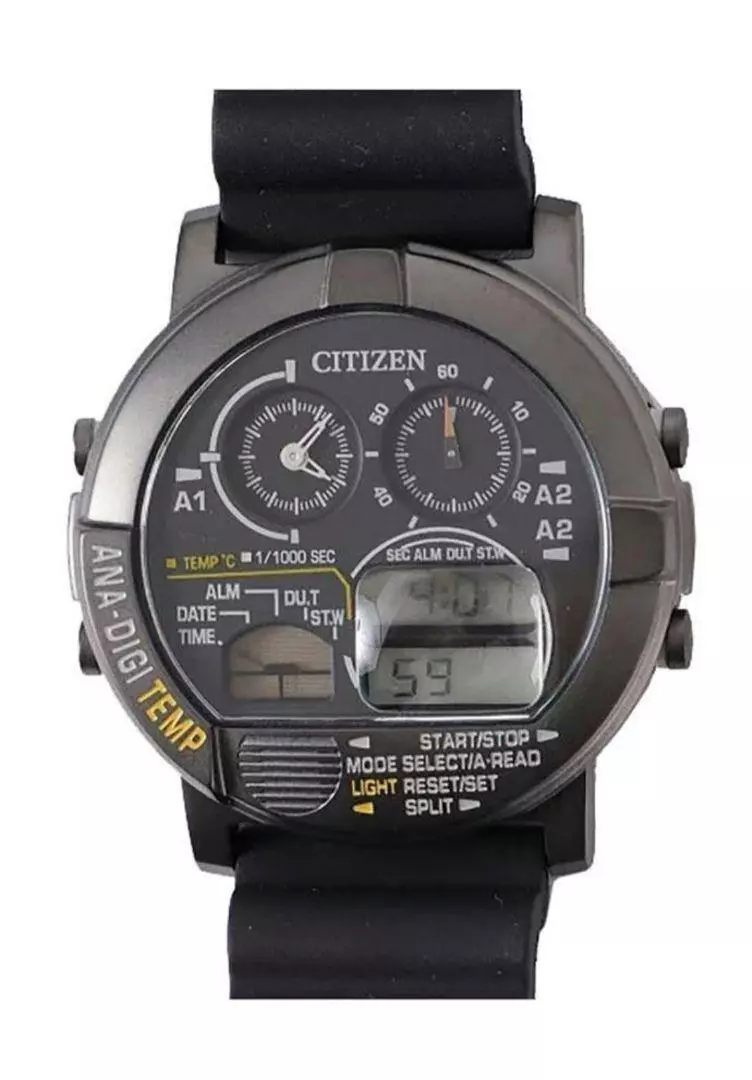 Citizen Ana Digi Temp Beams Gray Silver Round Stainless Steel