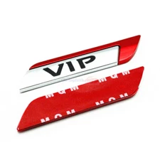 2pcs Red VIP Metal Chrome Emblem Badge Side Trunk Rear Sticker For Volkswagen