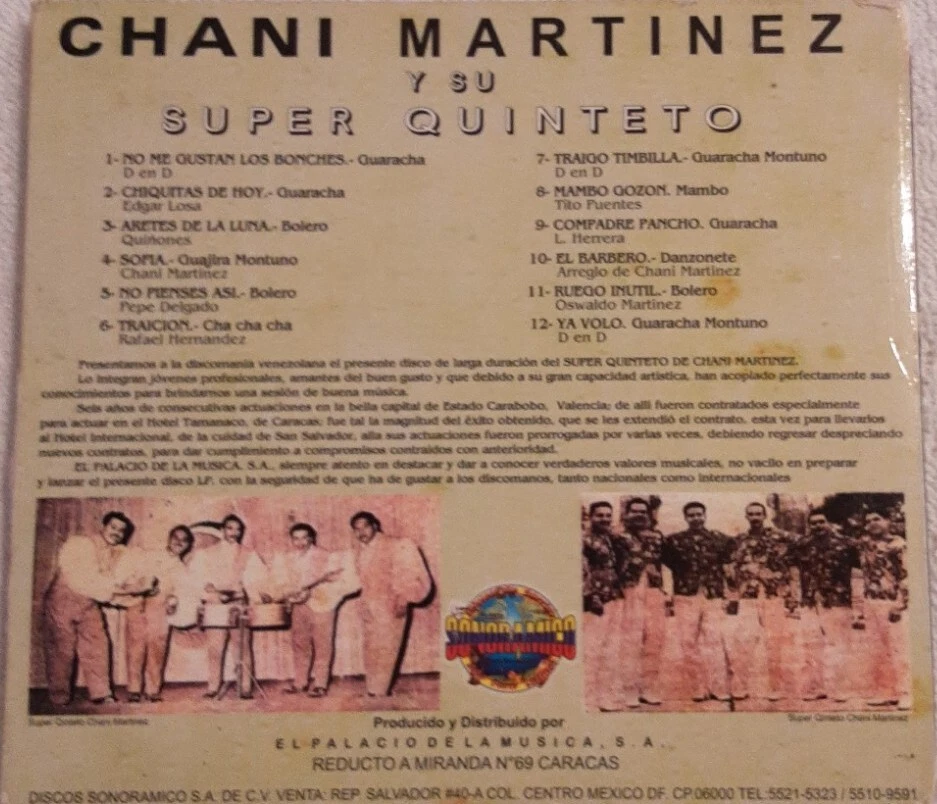 Chani Martinez y su Super Quinteto, Guaracha, болеро, компакт-диск, Para Coleccionistas - Изображение 2 из 4