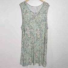 Joie Dainty Floral Sleeveless Tank Dress With Pockets Leaves Floral Print 3X