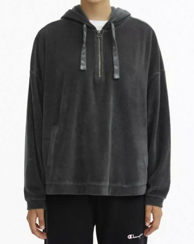 Champion Terciopelo Half Zip Sudadera con capucha de gran tamaño para mujer  Talla Xl $150 | eBay