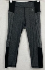 RBX Active Women's Cropped Capri Legging Size M Gray Heathered & Black #CR6205