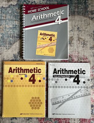 Abeka Arithmetic 4 Parent Kit; Lesson Plans, Worktext Answer Key, Tests Key