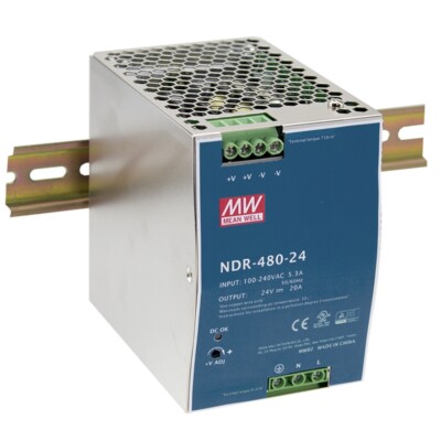 Schaltnetzteil 48V 10A 480W für DIN-Schiene NDR-480-48 MW Mean Well