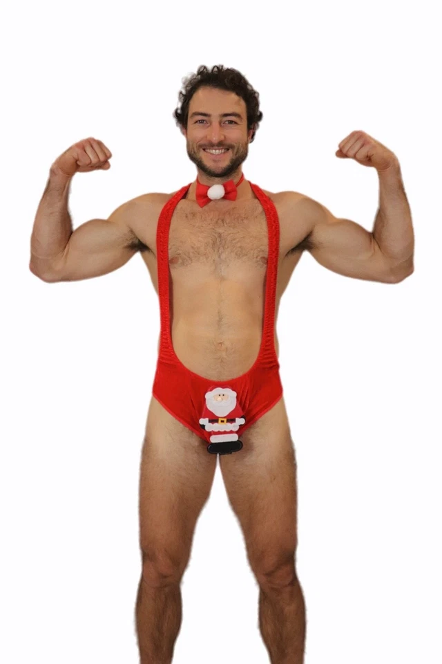 Sexy Christmas Men's Santa Claus  Underwear Mankini Gag Pranks Gift Costume - Image 4 of 4
