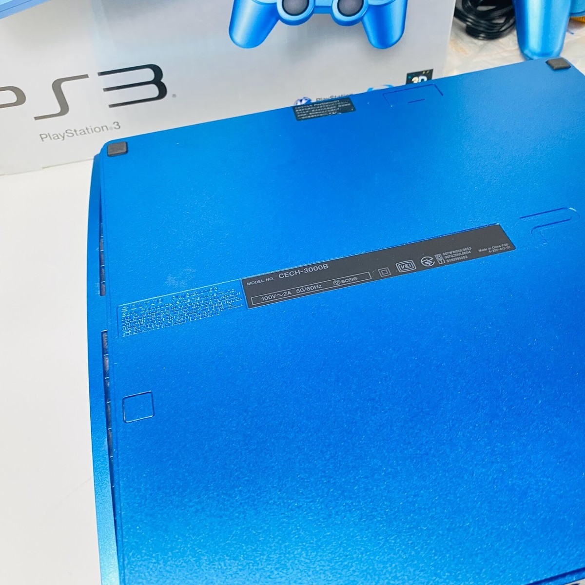 SONY PS3 Splash Blue CECH 3000B 320GB w/box Full Accessories Slim