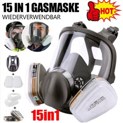 6800 15in1 Lackiermaske Atemschutz Vollmasken Gasabdeckung Staubmaske Gasmaske - Bild 1 von 4