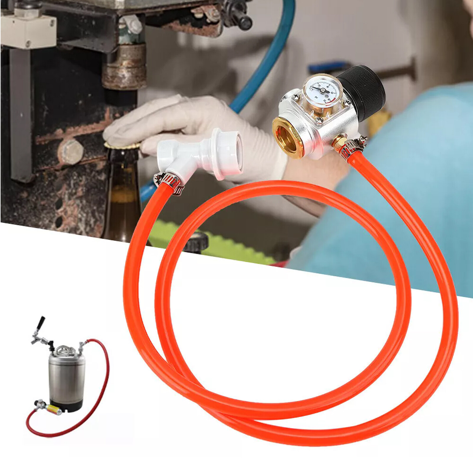 CO2 Mini Gas Regulator CO2 Charger Pressure Meter Homebrew Tool With Ball Loc4