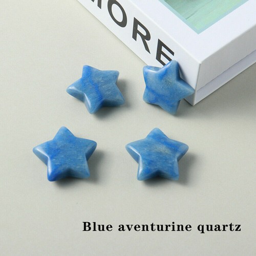1PC Natural Crystal Quartz 3CM Star Carved Worry Pocket Gemstone Healing - Picture 15 of 37