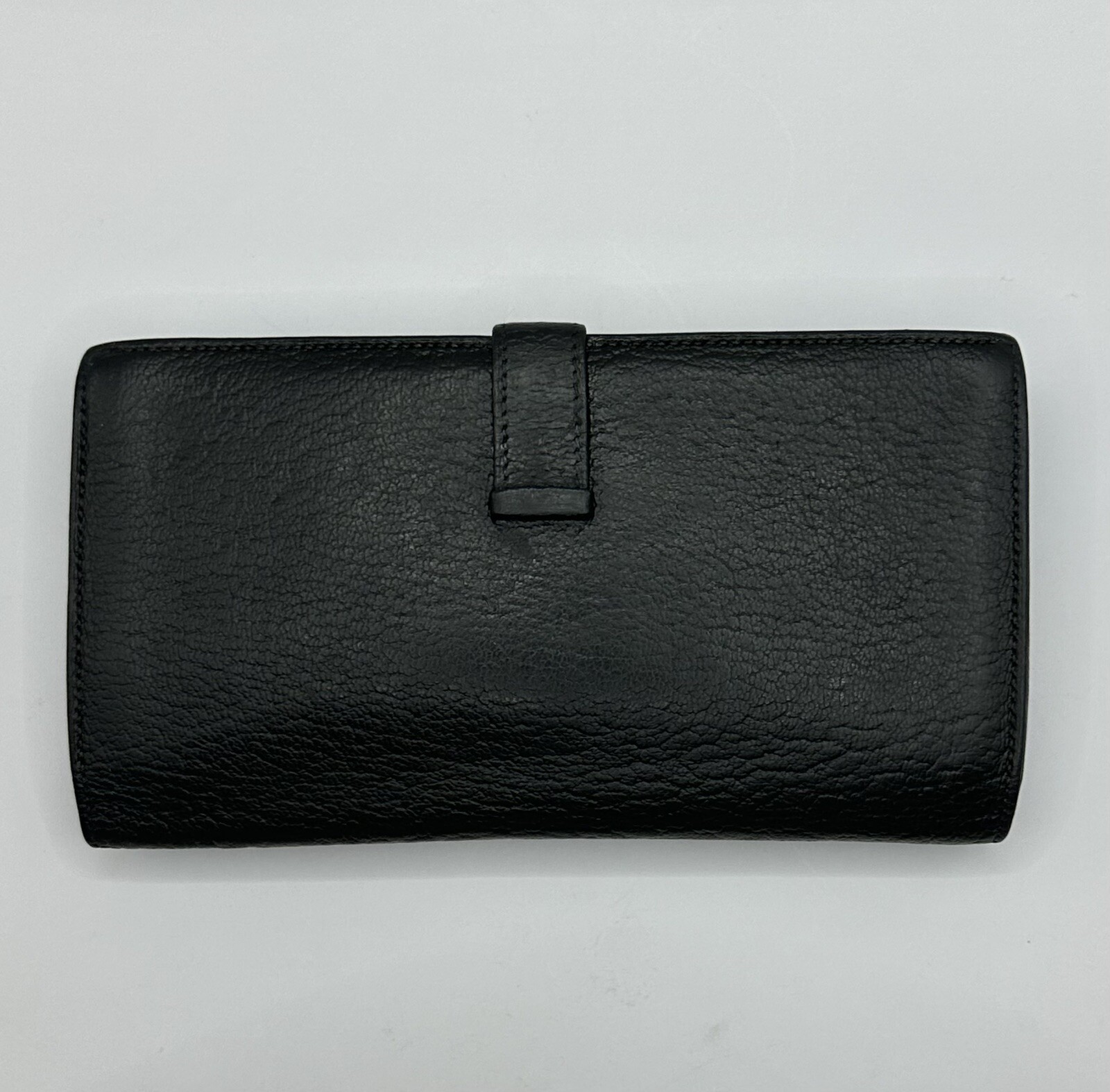 HERMÈS Bearn Souffle Epsom Leather Black/light bl… - image 3