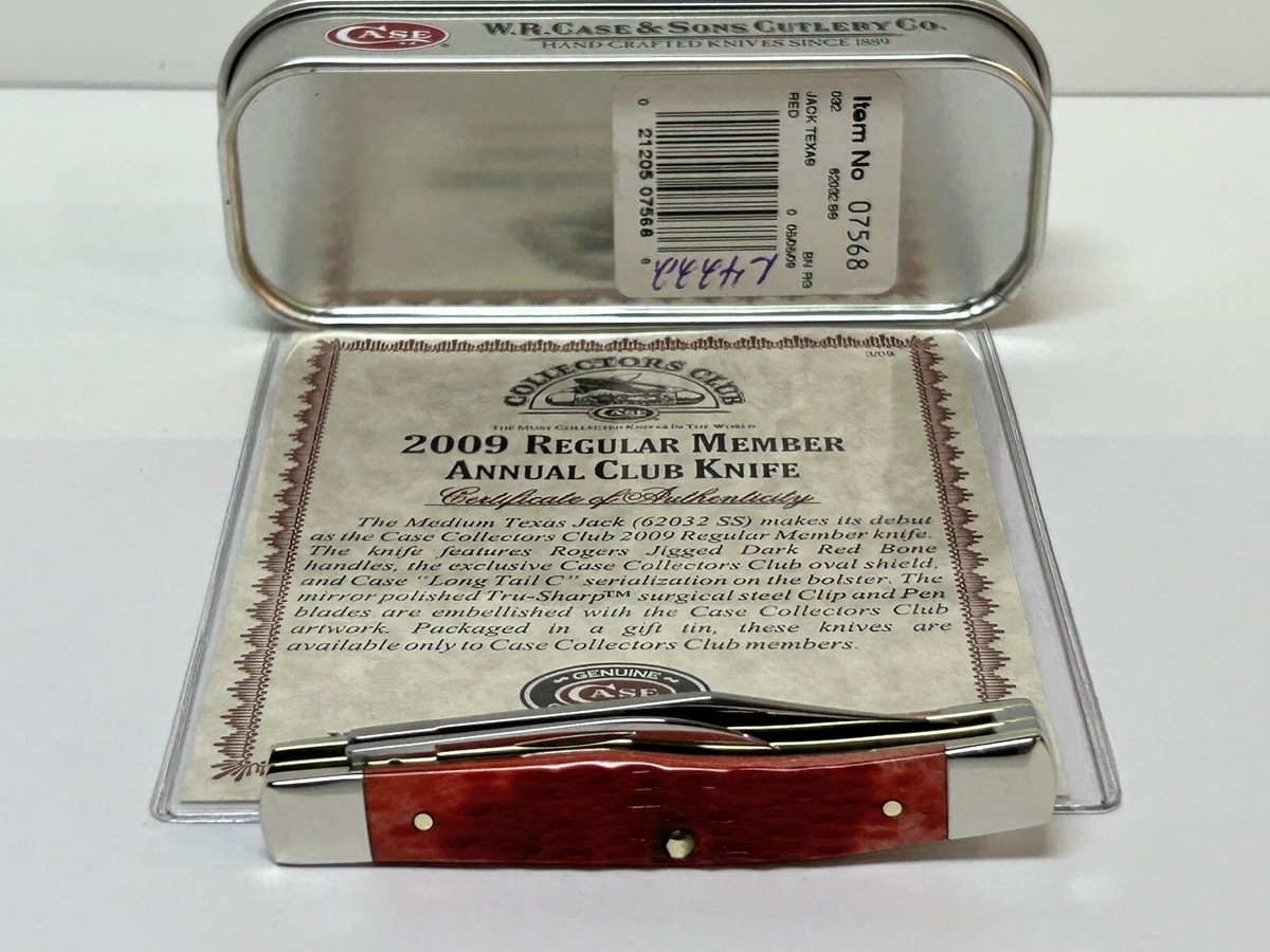 CASE XX CLUB CCC REGULAR 2009 DARK RED BONE TEXAS JACK KNIFE CASE XX CLUB CCC REGULAR 2009 DARK RED BONE TEXAS JACK KNIFE