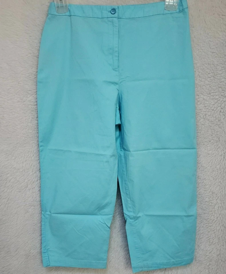 Pantalones capri Versailles para mujer talla 10 Petite 10P azules Foto 4 de 4