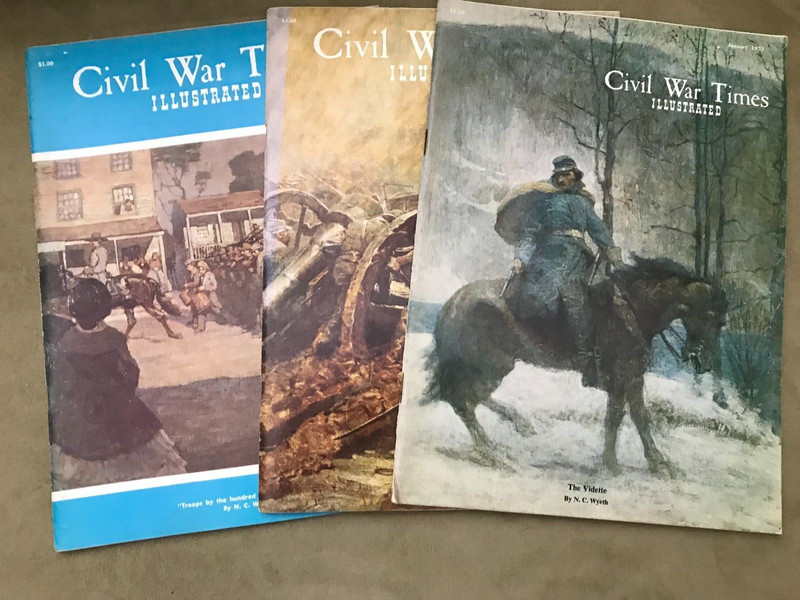 6 CIVIL WAR magazines-Howard Pyle, N C Wyeth-Civil War Times-Kennedy Art Catalog