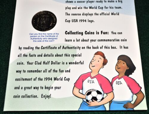 1994 D US Mint World Cup Commemorative Half Clad Dollar - Picture 5 of 5