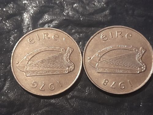 2 X Ireland; Irish Decimal 10p Coin, Salmon Design, From Circulation, 1976/1978  - Bild 1 von 4