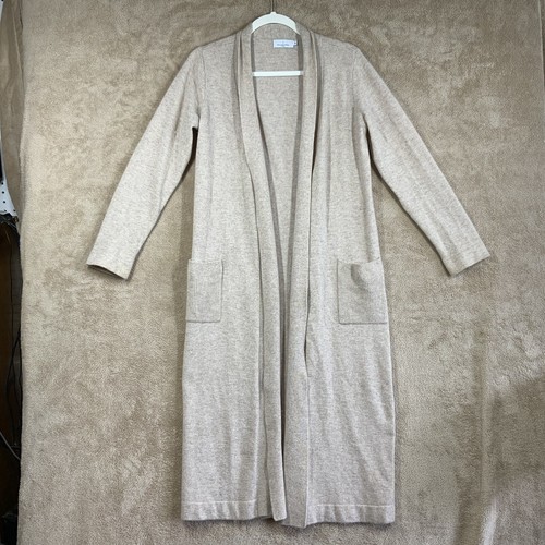 Williams Sonoma Home 100% Cashmere Open Front Sweater Sz S Cardigan Robe No Belt