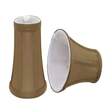 Aspen Creative 30247-2A, Bell Clip-On Chandelier Lamp Shade, Light Brown, 2 1...