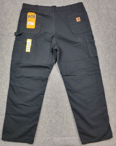 Pantalon Carhartt homme 42x32 noir coupe ample lavée canard flanelle doublé pantalon utilitaire - Photo 8/20