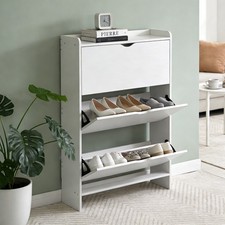 Elegante y moderno gabinete con cajón abatible, diseño delgado que ahorra espacio para pasillo y dormitorio