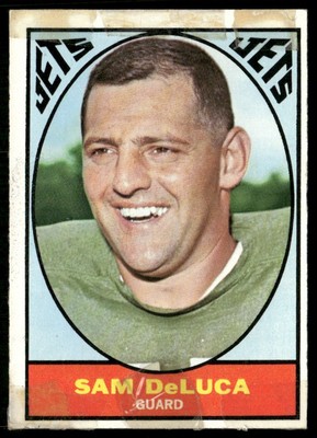 1967 Topps Sam DeLuca New York Jets #92 *Low Grade*