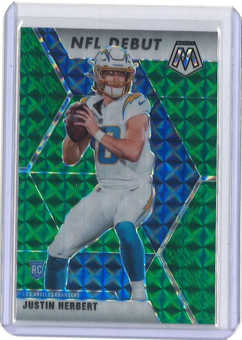 2020 Panini Mosaic Reactive Blue Justin Herbert Los Angeles Chargers #263