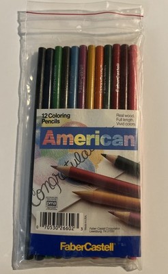 Vintage Faber Castell American 12 Coloring Pencils, New
