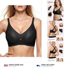 Womens Wireless Jelly Bras No Underwire Water Drop Push Up Tshirt Bra  Comfo...