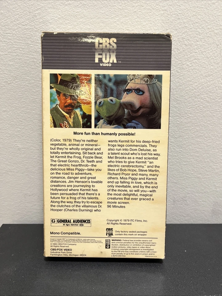 The Muppet Movie VHS Tape 1984 CBS FOX Video Hi Fi Stereo Movie Film Rare OOP - Image 3 of 4