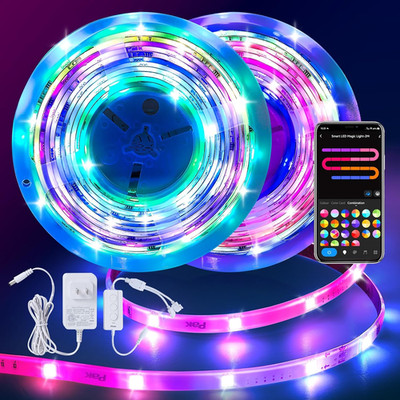 LED Strip Lights 105Ft, RGBIC Color Changing Smart Lights with App, Remote & Voi