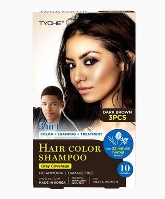 NICKA K NEWYORK Tyche 3IN1 Haarfarbe Shampoo Dunkelbraun