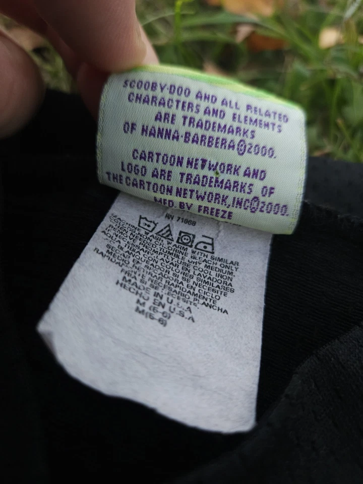 Camiseta de béisbol Scooby-Doo 2000 vintage para niños 5-6 hecha en EE. UU. Hanna Barbera rara Foto 2 de 4