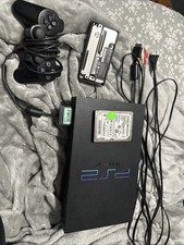 Sony PlayStation 2 Console - Black SCPH-39001 Full Set  HDD  Memory Card