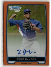 2012 Bowman Chrome Zeke DeVoss Prospects AUTO CUBS Orange Refr #/25 ☘️239
