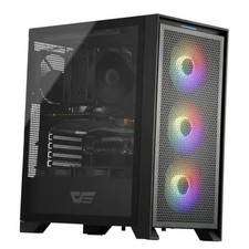 ATX Mid-Tower Gaming PC Case, Pre-Installed 3x120mm Fix RGB Fans, with Black