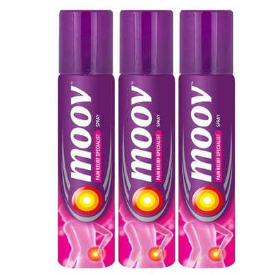 Moov Pain Relief Spray For Back Pain, Joint Pain, Knee Pain, Muscle Pain 80g x3