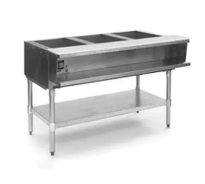 Eagle Group AWTP3 3-Well Gas Steam Table w/ Galvanized Shelf & Safe Pilot