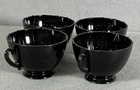 Black Milk Glass  Depression Glass Tea Cups Set Of 4 Vintage Mt Pleasant