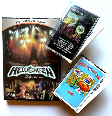 SEALED DVD HELLOWEEN HIGH CONCERT & RARE LIVE + SEVEN KEYS METAL CASSETTE LOT