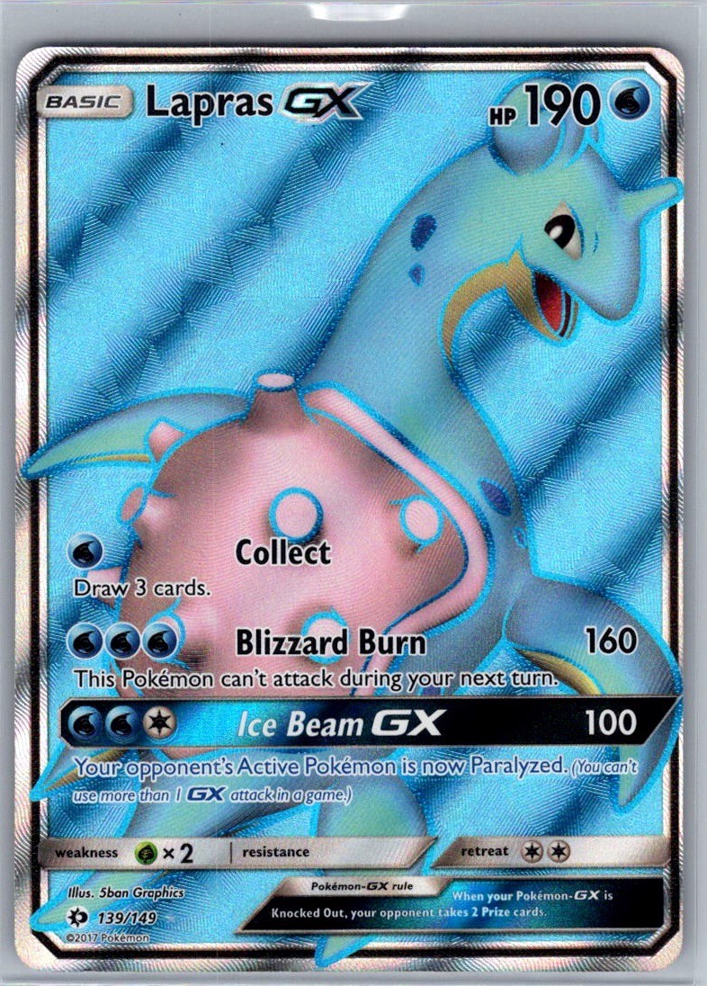 2017 Lapras GX (Full Art) 139/149 Pokemon SM Base Set Ultra Rare Holo