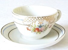 Vintage Miniature Tea Cup and Saucer Pico Made in Japan 1940s Rose Flower Motif