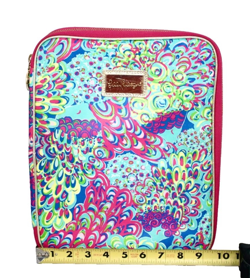 LILLY PULITZER Wild Confetti Folio 12" x 10" Rosa Amarillo Azul Floral 154713 Foto 3 de 4